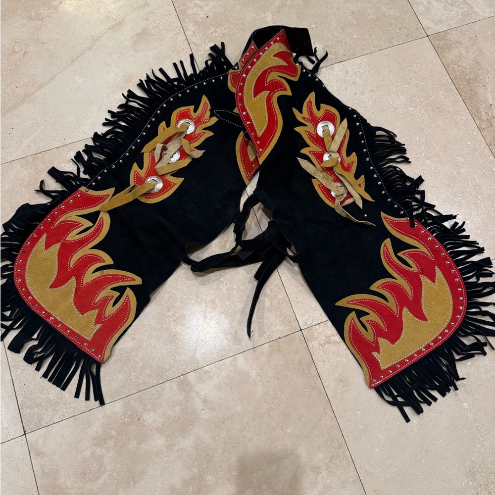 Flame Design Fringe Chaps